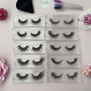 Lash Lover Box (10 Lashes) + Wands + Makeup Puff - 1 pound lashes